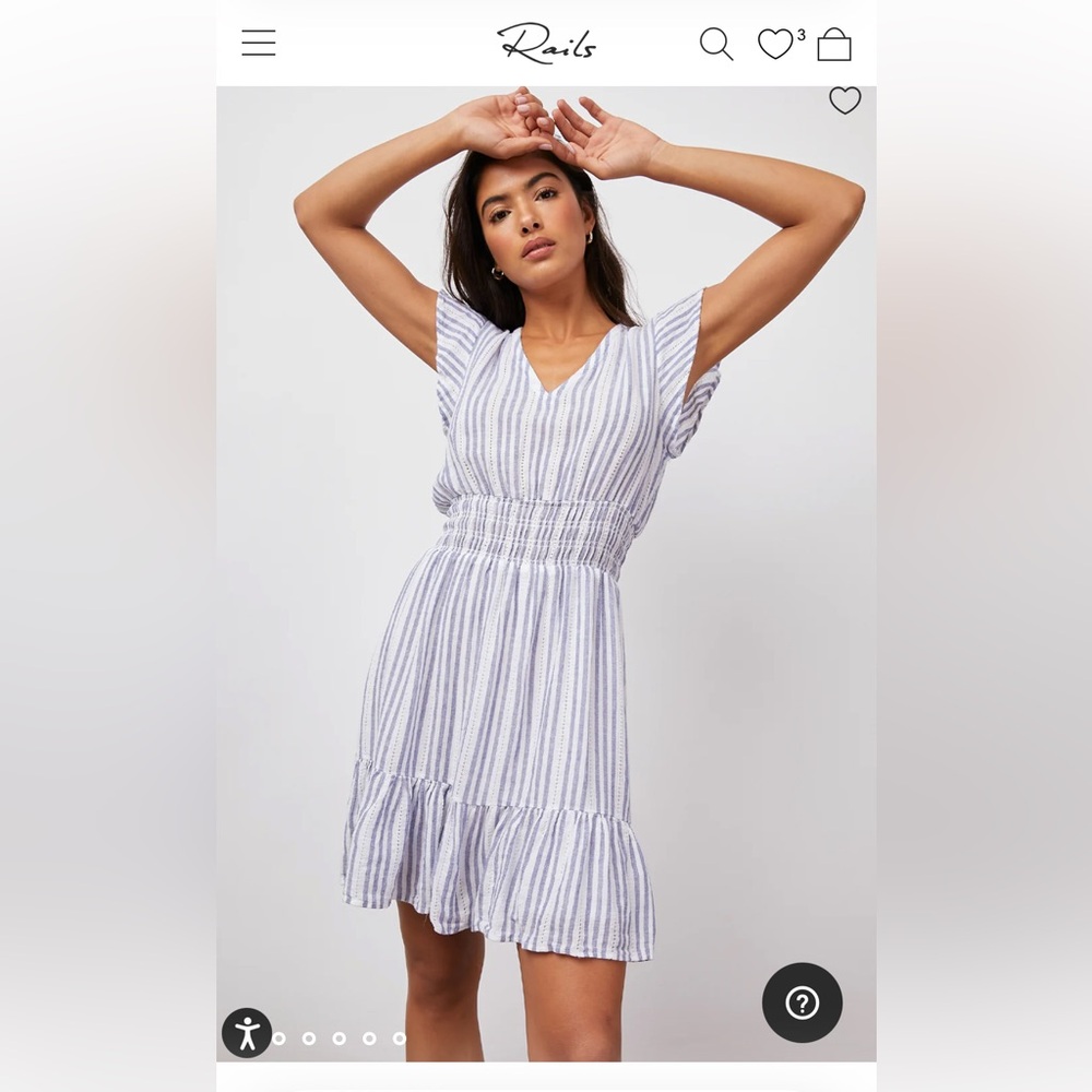 Rails Blue and White Striped Midi Dress